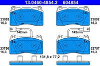 ATE Bremsbelagsatz, Scheibenbremse 13.0460-4854.2 FüR Alfa Romeo