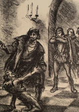 Illustration Rigoletto Verdi Opera Signed Rafaello Busoni Lithograph 1924