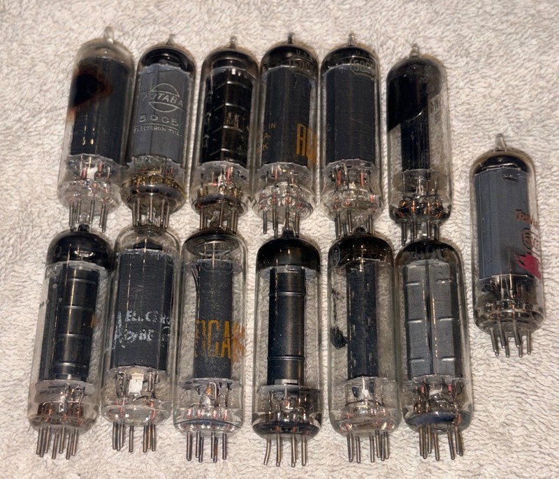 50C5 Vacuum Tubes Lot Of 13 RCA Sylvania Etc Tested Good