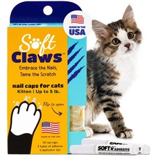 Soft Claws Cat Nail Caps for Kitten 40 Clear Caps Veterinarian-Develop
