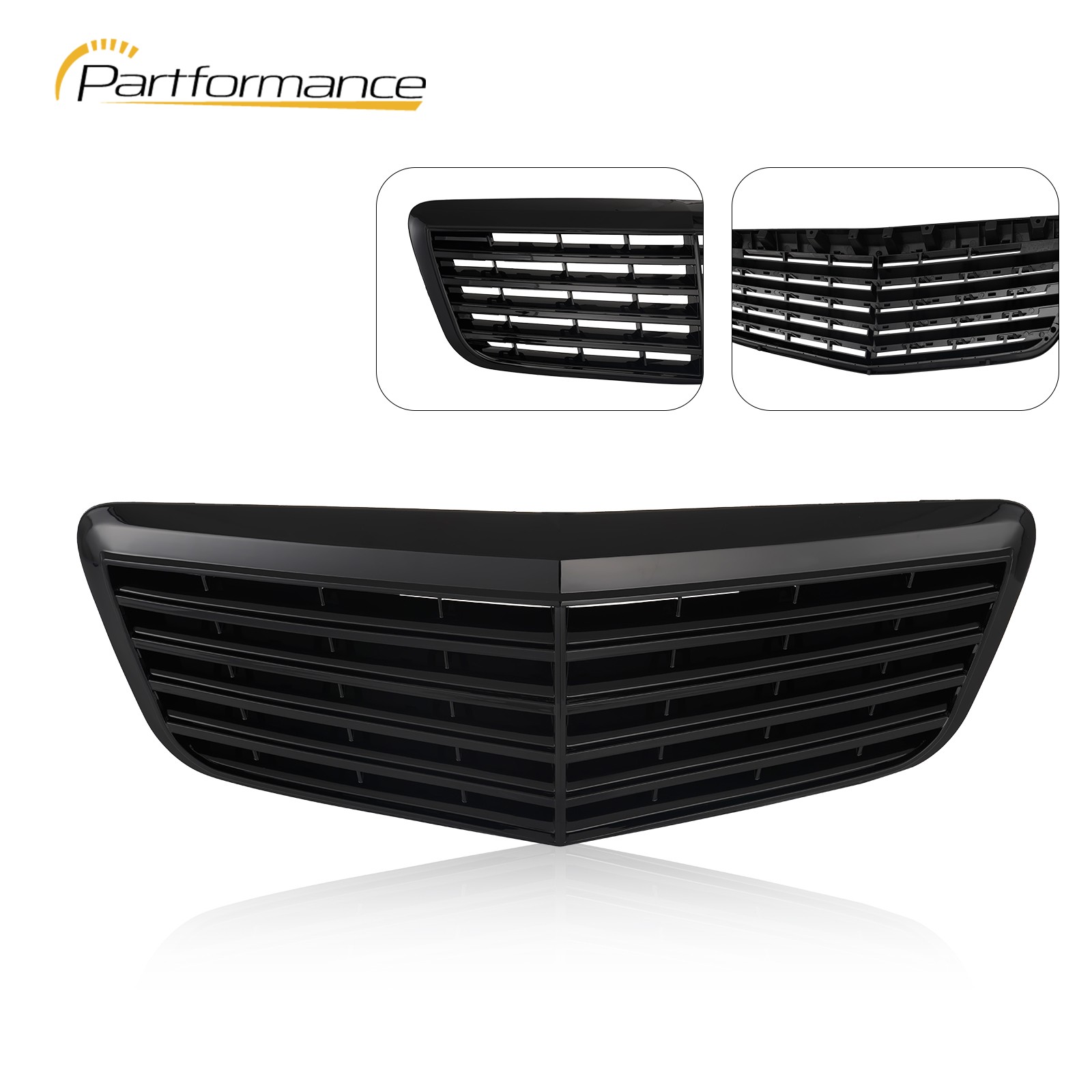 New Gloss Black Front Grille ALL Fit For 2007-2009 E-Class W211 E350 E63 AMG