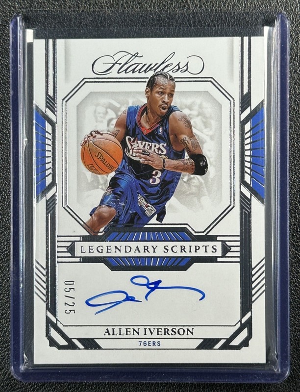 ALLEN IVERSON 2022-23 PANINI FLAWLESS #LS-AIV LEGENDARY SCRIPTS AUTO 5/25 76ERS