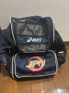 ASICS National Team Wrestling Japan Backpack Sports Bag Navy JPN Logo Rare Used
