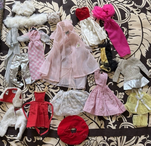 Vintage Barbie Lot Clothing Mattel Vintage Clone  Jackets Apron Silver Nightie