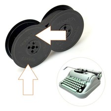 Black Ribbon on METAL SPOOLS for Hermes 3000 Typewriter Vtg Portable