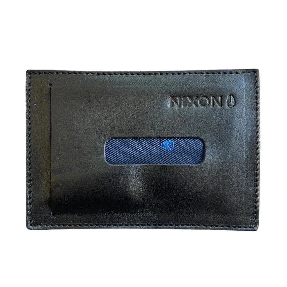 Portefeuille Homme En Cuir Noir Nixon - Modèle 2 Volets (bi-fold), Avec Compartiments Cartes, Neuf étiqueté