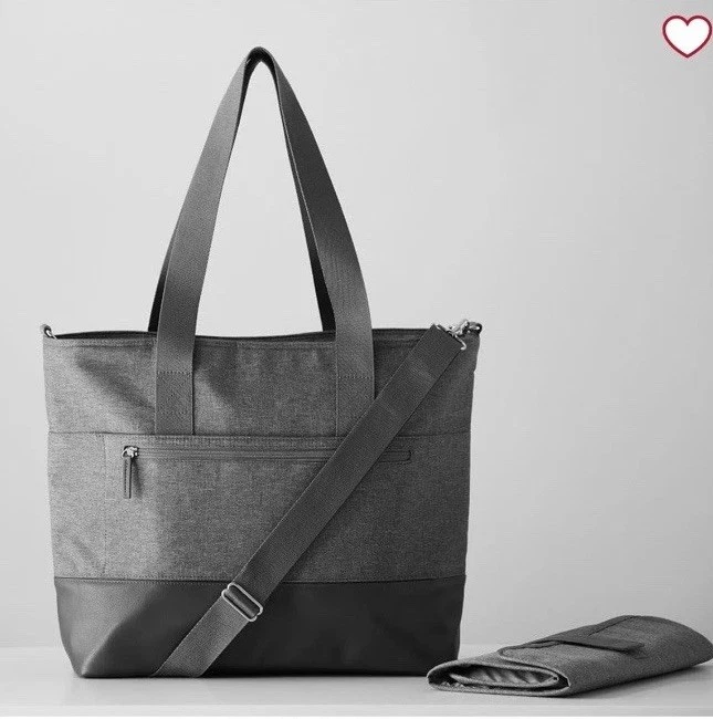 Pottery Barn Baby Hayes Tote Diaper Bag w/ Changing Pad Multi Pockets Gray NWT