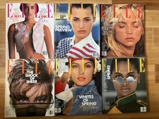 Vintage Elle Magazines From 1989- Set of 9