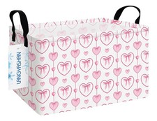 Rectangular Storage Bin Collapse Canvas Fabric Cartoon Storage Basket with Ha...