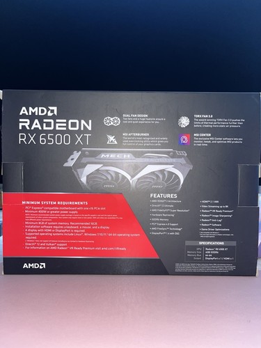 AMD Radeon RX 6500 XT 4GB GDDR6 Grafikkarte | MSI | Top Zustand mit OVP - Bild 5 von 5
