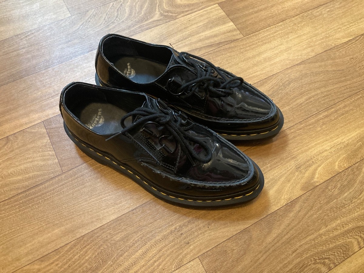 Dr. Martens Belladonna Goth Creeper Black Patent Leather Womens