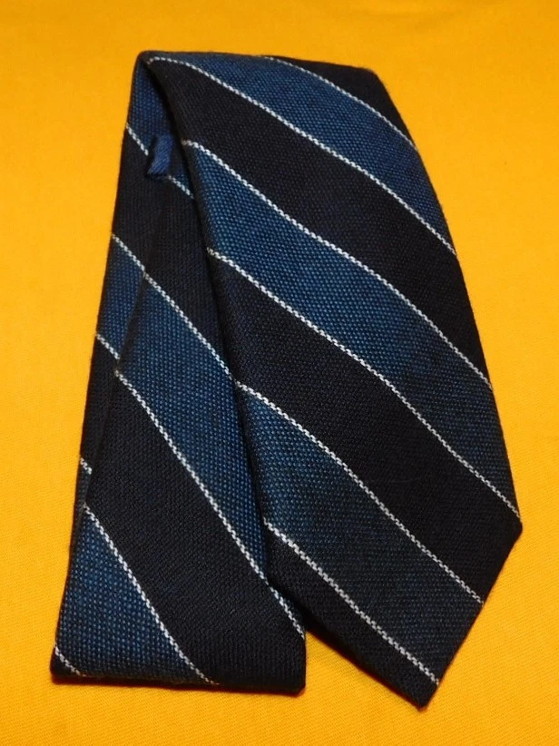 BREUER MADE IN ITALY CORBATA DE LANA A RAYAS AZUL/NEGRO/BLANCO - CORBATAS DE DISEÑADOR. Foto 2 de 3