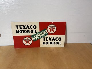 Vintage Double sided Texaco Sign original texaco sign date stamped 1947 texaco