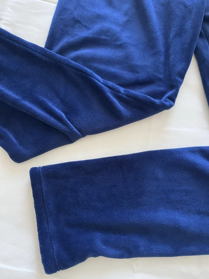Pantalones de terciopelo de felpa doble Cuddle Duds para mujer talla M azul marino acogedor salón usados en excelente estado Foto 4 de 4