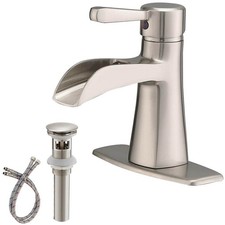 BWE Waterfall Single Hole Single-Handle Low-Arc Bathroom Sink Faucet