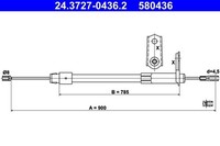 NEU - ATE 24.3727-0436.2 Seilzug, Feststellbremse FüR MERCEDES-BENZ