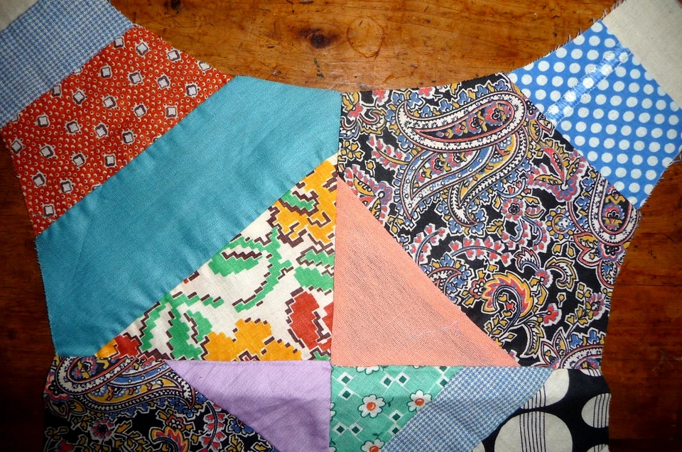 Antique Vintage ROCKY ROAD to KANSAS Quilt Block Variation  c. 1930-40’s - Image 3 of 4