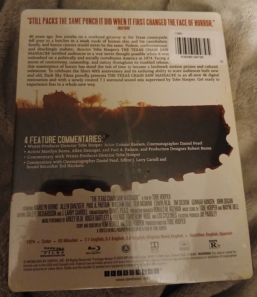 The Texas Chainsaw Massacre BLU RAY 40TH ANNIVERSARY Steelbook FYE Excl. SEALED - Image 2 of 2