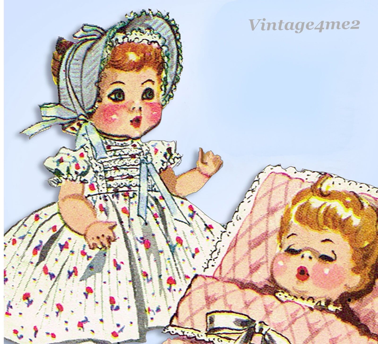 1950s Vintage McCalls Sewing Pattern 2183 Betsy Wetsy 1112" Baby Doll
