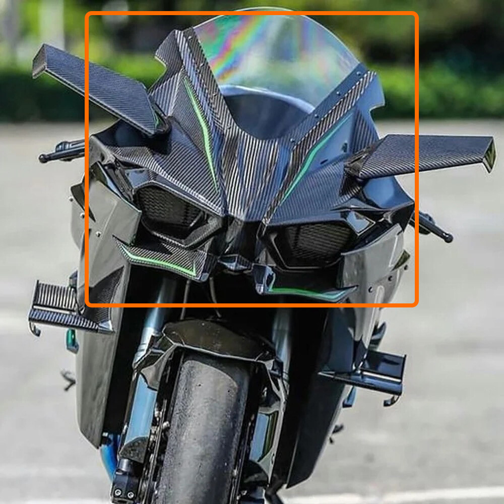 For Kawasaki H2 H2R Dry Carbon Fiber Motorcycle Front Fairing