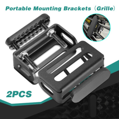 2x Universal Front Grille Guard Hidden Mount Bracket For LED Light Bar Offroad 