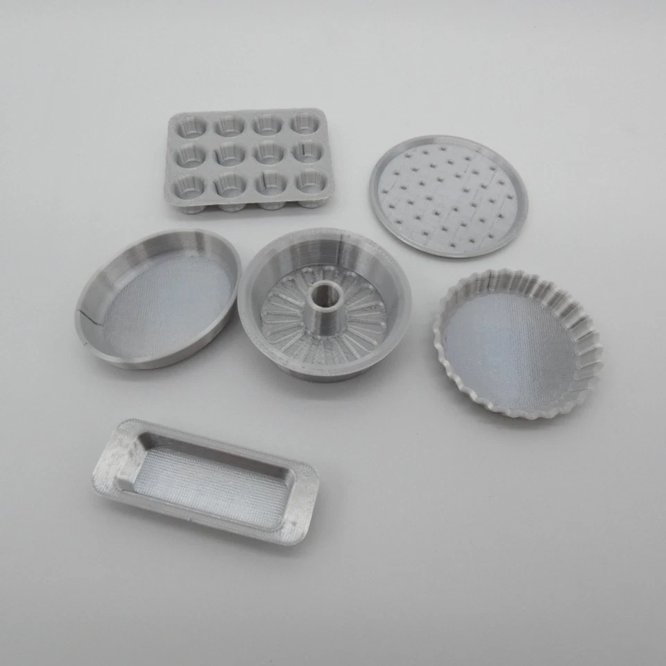 Juego de muebles para muñeca escala 1/6 de sartenes para hornear tono acero integridad Barbie diorama Foto 4 de 4