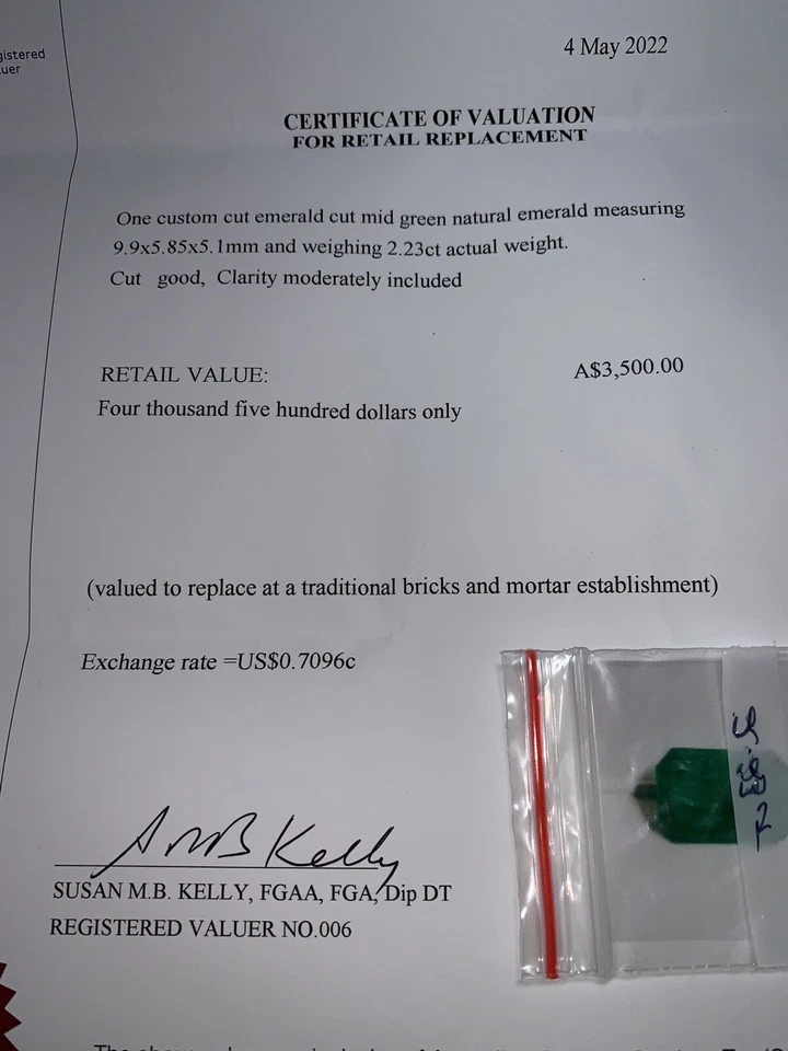 Emerald Green Loose Gemstone 9.9x5.85x5.1, 2.23ct - Image 4 of 4