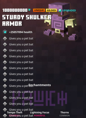 Minecraft Dungeons -Sturdy Shulker Armor Unique Gilded (Xbox)(PS4)(Switch)(PC)