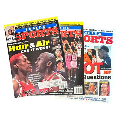 Rodman Magazines Vtg 1994-95 INSIDE SPORTS Michael Jordan Covers Lot of 3 Magazines ...