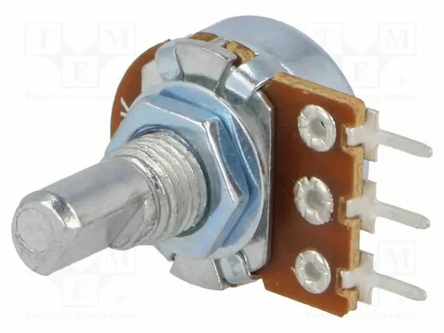 Potentiometer: axial 5kΩ 6mm 125mW 1-Drehung ±20% THT Metall R16148D-1A-2-B5K K