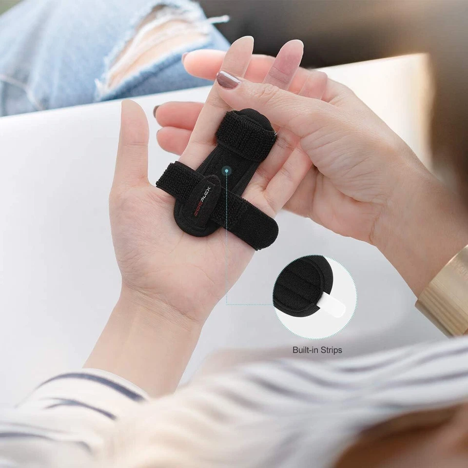 Férula de dedo Doeplex soporte para dedos mano pulgar esguinces alivio del dolor + tiras Foto 4 de 4