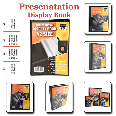 A2 Display Book 10 Pockets Premium Quality Presentation Folder Portfolio 301741