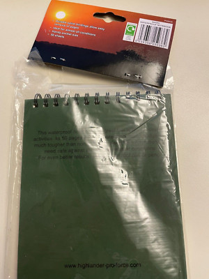 Wasserfester Notizblock grün Waterproof Notebook P05838 von Highlander Org/Neu