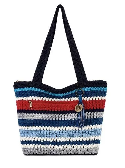 NEW **THE SAK** AMBERLY CROCHET LARGE TOTE - MARINA STRIPE | eBay