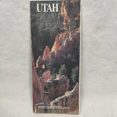 RARE Vintage 1992 Utah State Map Tourist Guide Highway Street Map & Information