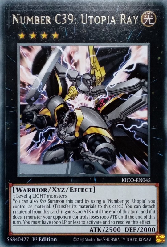 KICO-EN045 NUMBER C39: UTOPIA RAY RARE 1ST EDITION YuGiOh CARD
