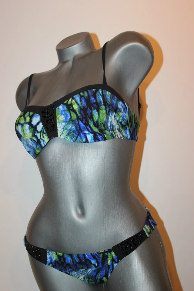 Triumph Bikini Bandeau "Portofino TWPD " Gr.38 B Blautöne Höschen 38 sehr edel - Bild 2 von 4
