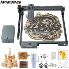Atomstack A40 Pro V2 48W Laser Engraver 395*385mm Area Tank Chain Harness T5I0