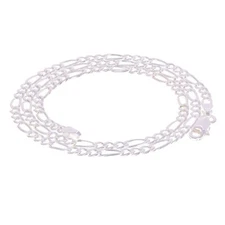 925 Sterling Silver Solid Figaro Link Chain Necklace 3.25mm 24" 9.2grams