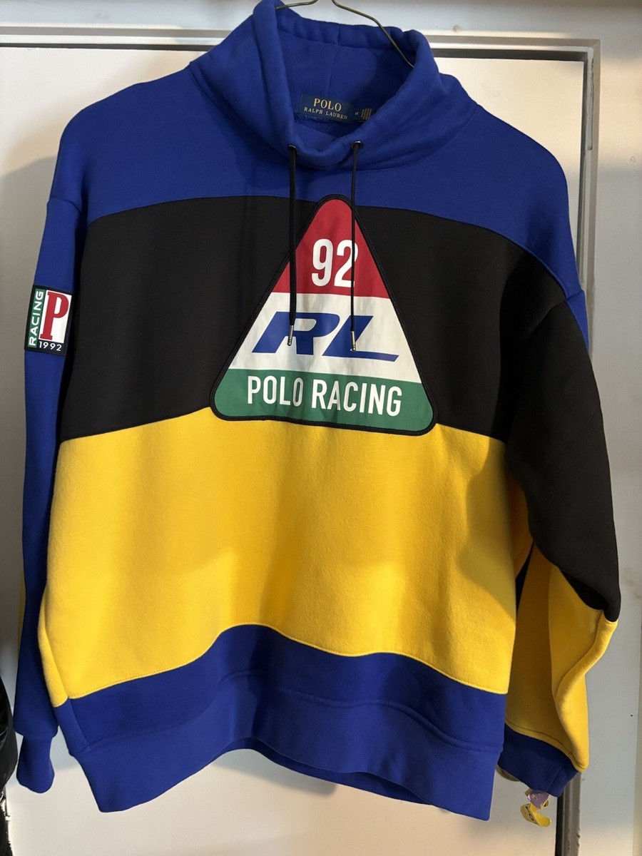 Polo Ralph Lauren 92 Rl Racing Funnel Neck Color Blocked Fleece Sz