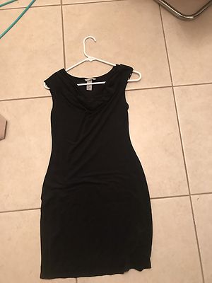 H&M , Draped Neck Black Dress XS | eBay
