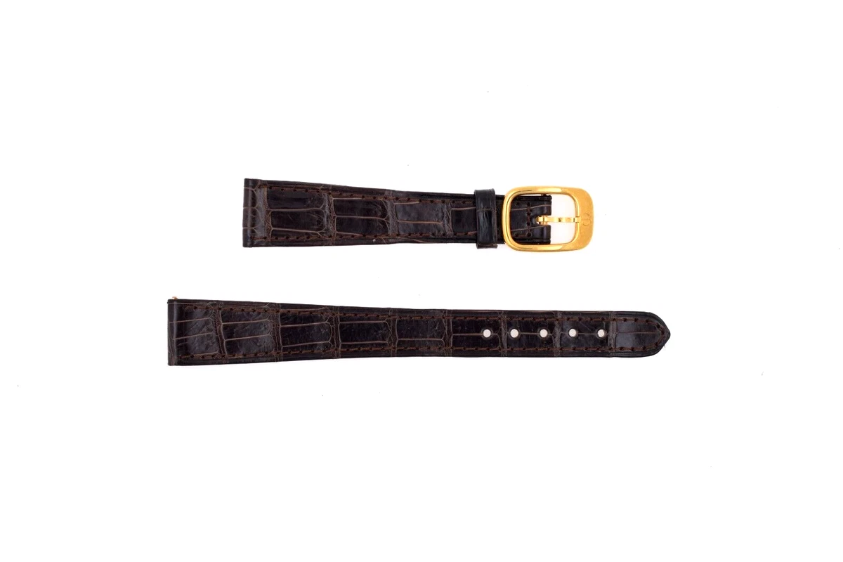 BAUME Et MERCIER 14/14mm Tan Patent Leather Watch Band Strap Steel Buckle + Pins BAUME & MERCIER 14mm Black Patent Leather Band Strap  main image 2