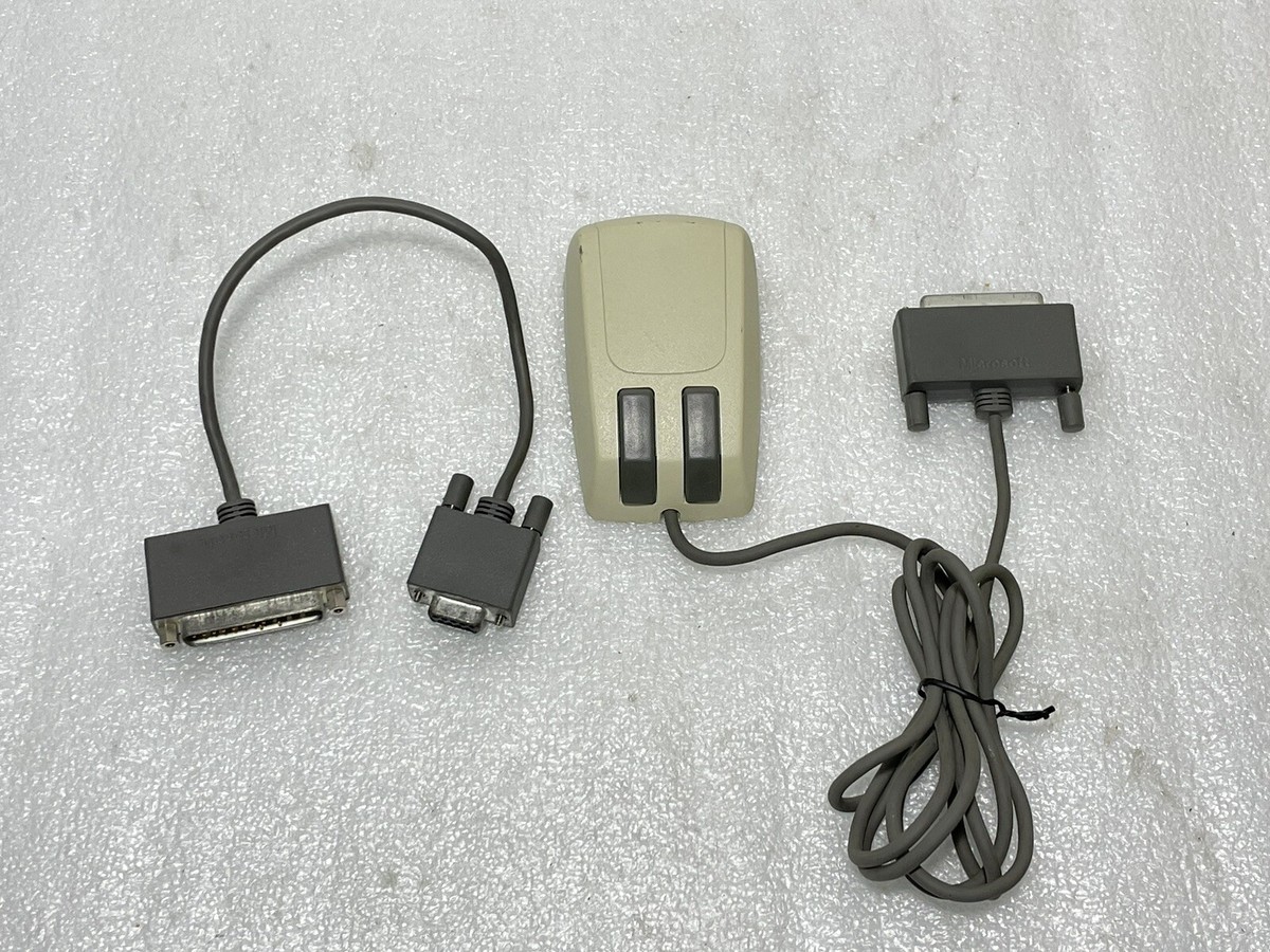 Vintage 1980's Microsoft Serial Mouse ~ 2-Button Gray