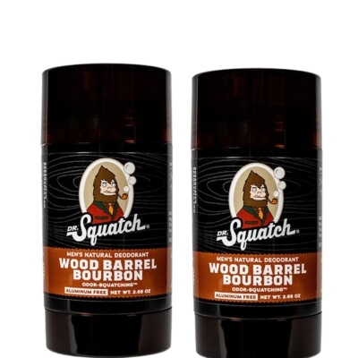 Dr Squatch Natural Deodorant Wood Barrel Bourbon - 75g Aluminiumfrei DOPPELPACK