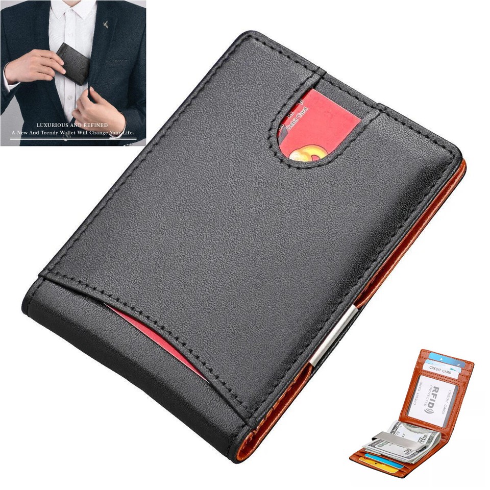 Minimalist Slim Wallet For Men With Money Clip RFID Blocking Front minimalist-slim-wallet-for-men-with-money-clip-rfid-blocking-front