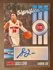 2020-21 Panini NBA Hoops GS-SLE Great Significance Saben Lee RC AUTO Rookie