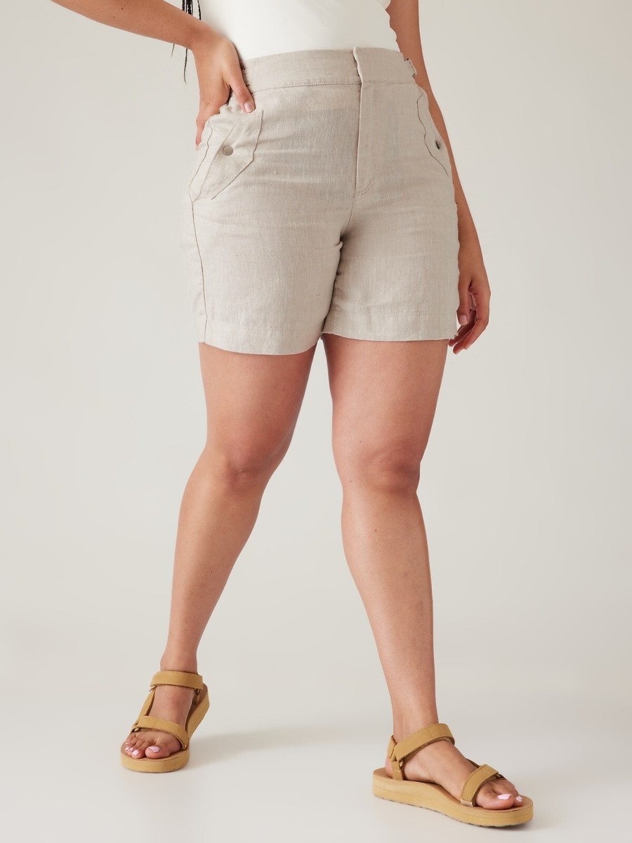 Athleta 22 Voyager Linen Shorts 22 Undyed #586829 | eBay