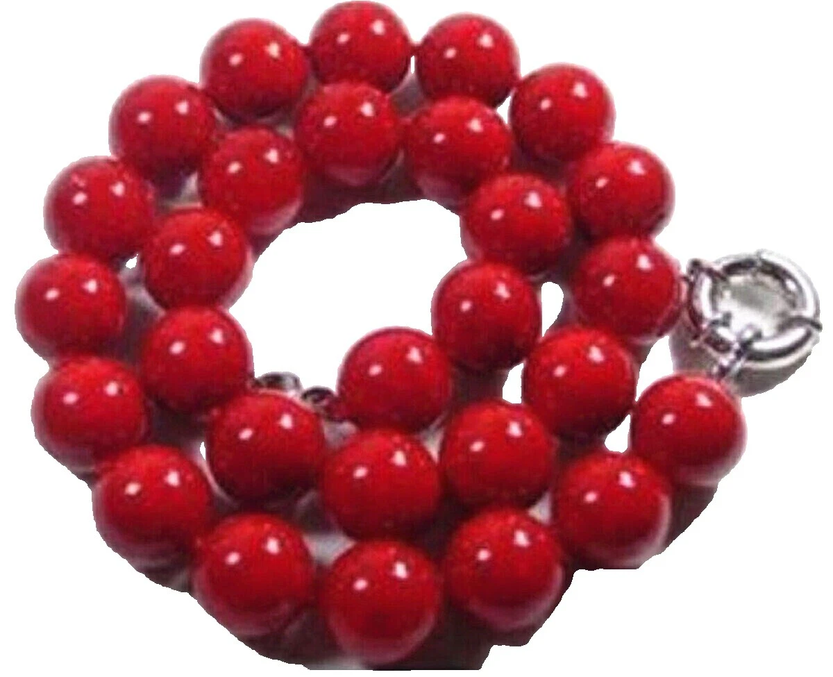 Coral plateado plata Collares y colgantes hechos a mano