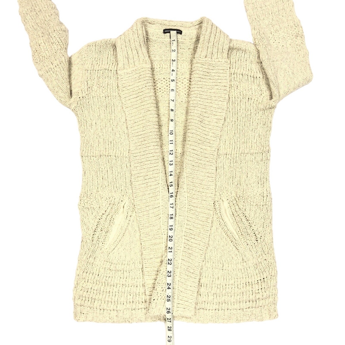 James Perse Women's Chunky Textured Open Front Knit Cardigan Size