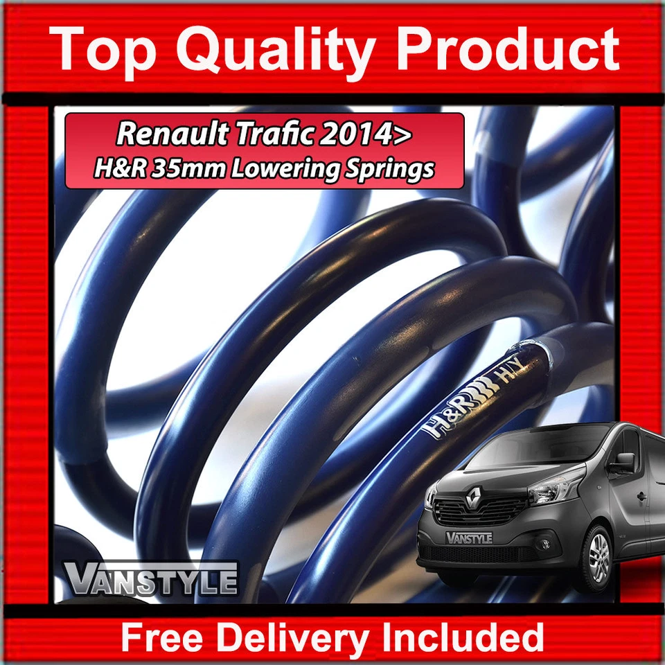 FITS RENAULT TRAFIC 14> GENUINE H&R 35MM SPORT LOWERING SUSPENSION SPRING SET X4